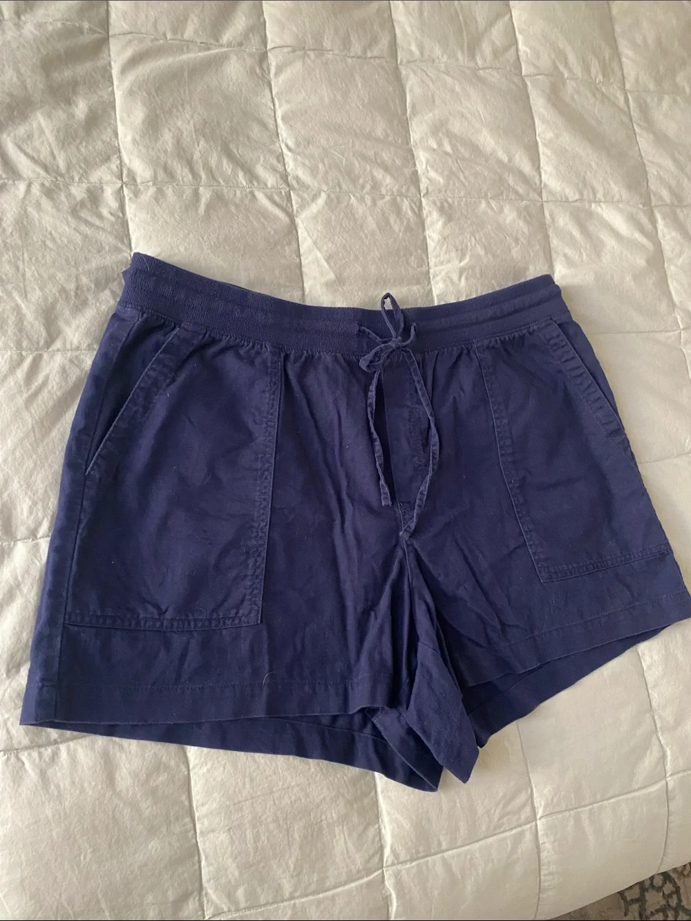 GAP Navy Drawstring Linen Blend Casual Women’s Shorts